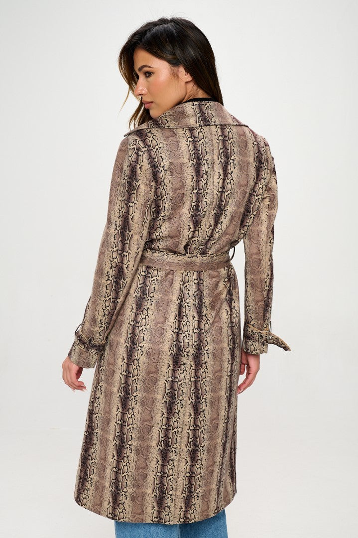 Campera Wild Ambition Faux Snakeskin Trench