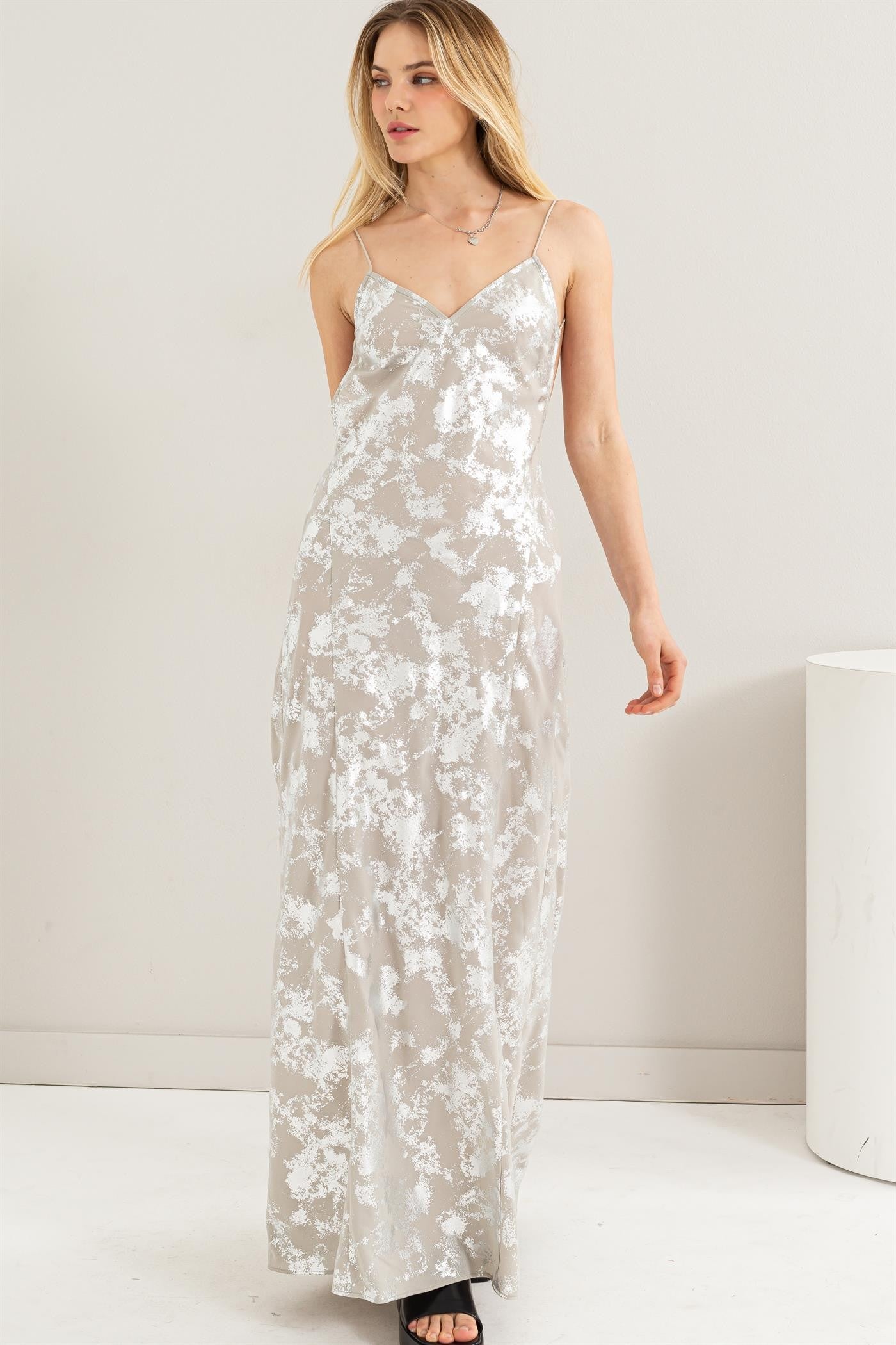 VESTIDO LARGO HF SILVER GOLDEN DRESS