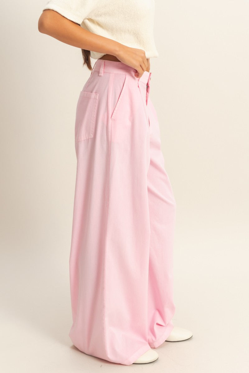 Pantalón High Waist Basic Wide Leg