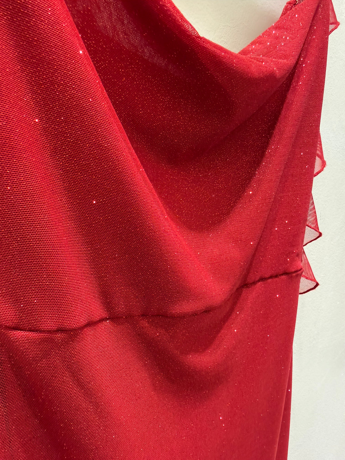Vestido Largo Glitter Asymmetrical Midi Dress