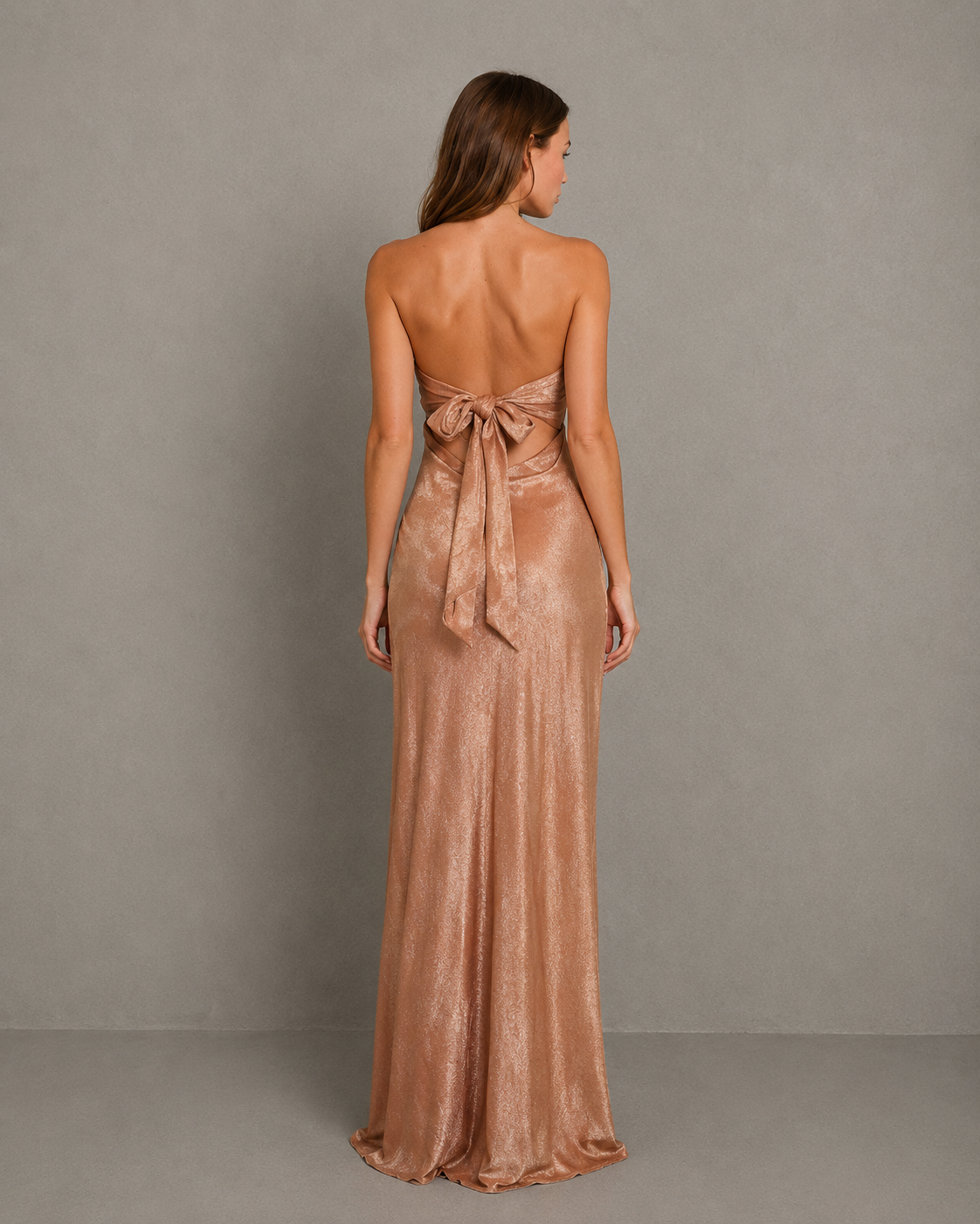Vestido Largo Strapless Draped Back Mini Dress