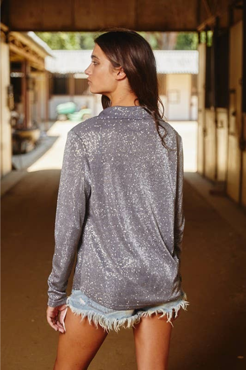 Camisa Glitter Knit Shirt