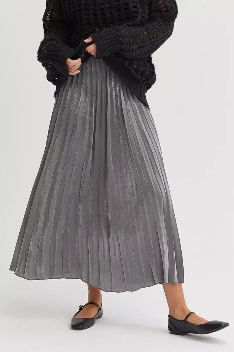 Pollera Shiny Midi Skirt
