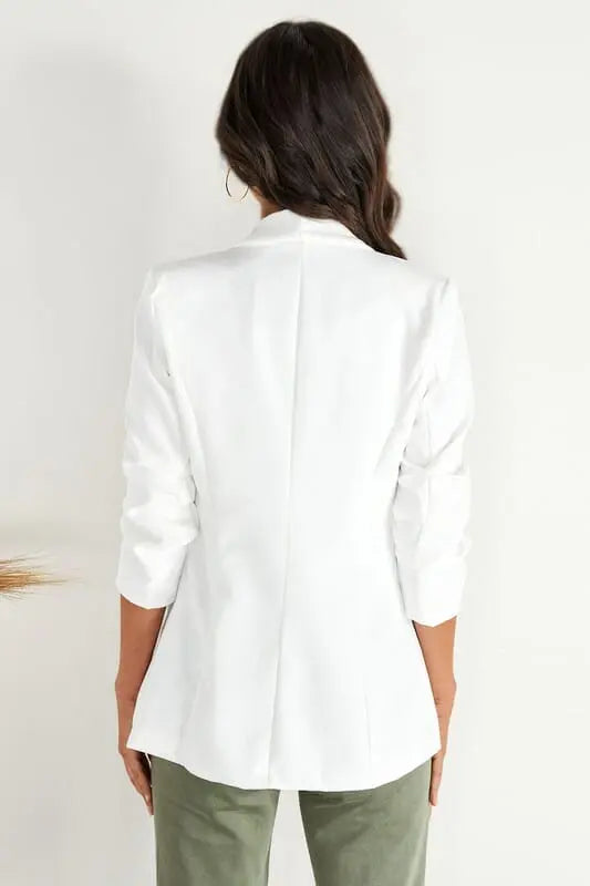 BLAZER RUCHED SLEEVE