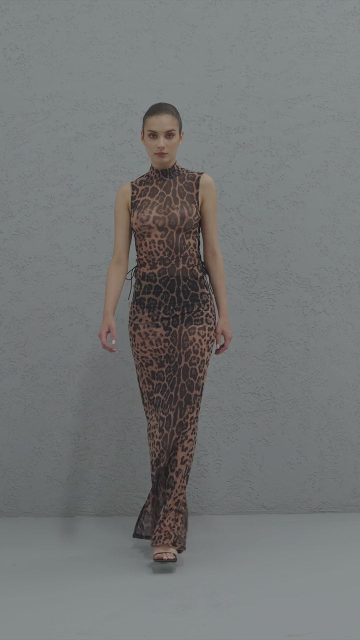VESTIDO LARGO KIKI LEOPARD LONG DRESS