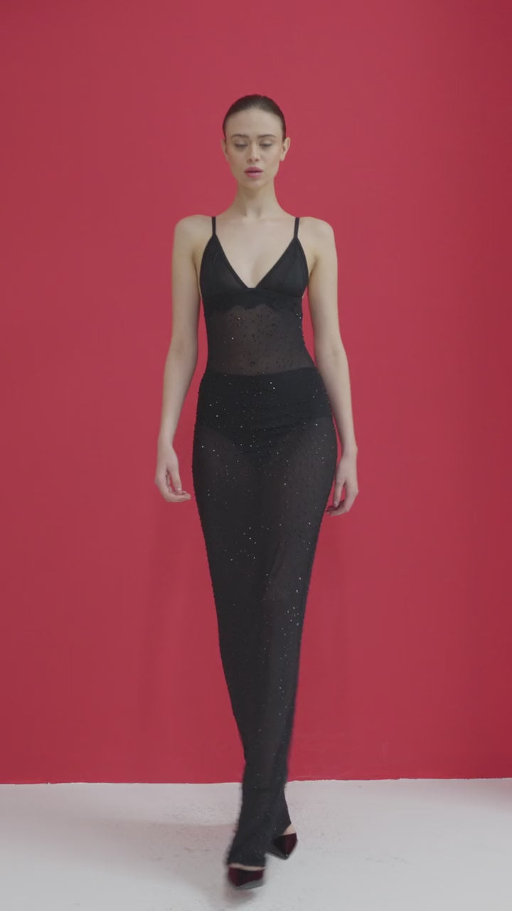 VESTIDO LARGO LONG DRESS DE LUNARES KIKI