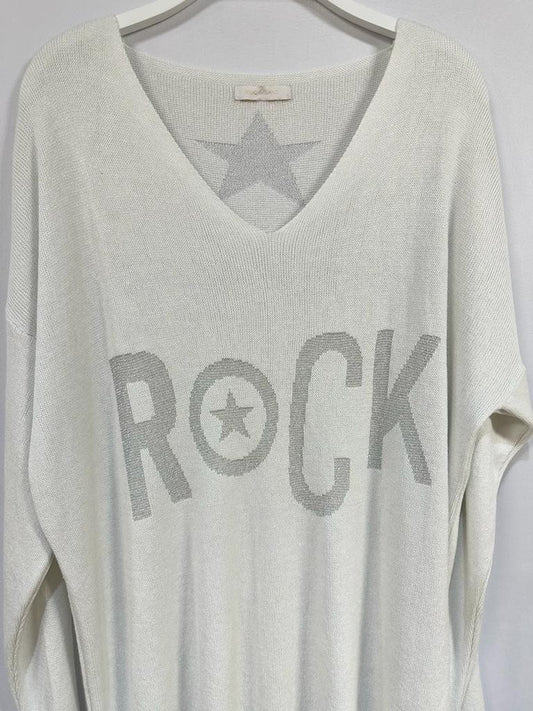 PRE ORDER Sweater Silver Rock Star Logo