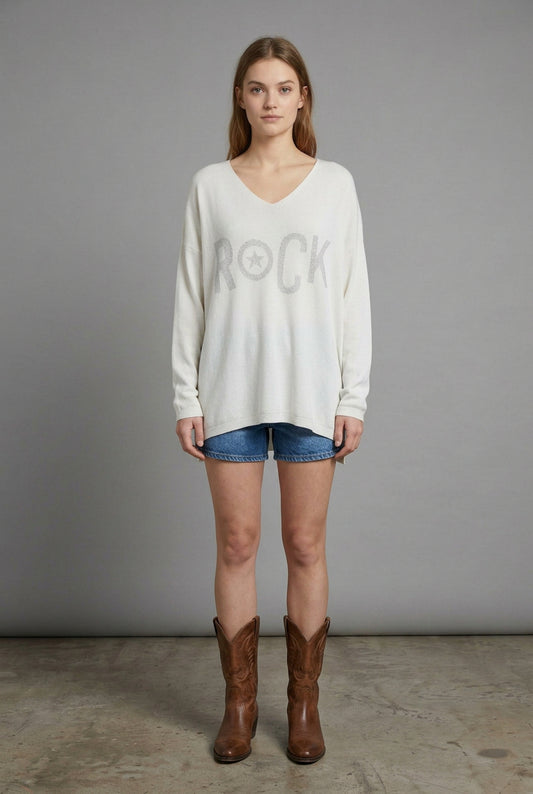 PRE ORDER Sweater Silver Rock Star Logo