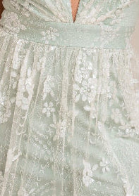Vestido Largo Glitter Embroidered Dress