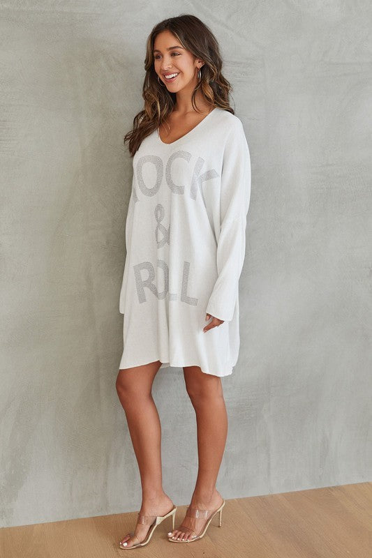 PRE ORDER Sweater Dress Rock & Roll