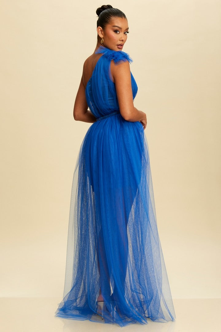 Vestido Largo Dress Overlay Skirt