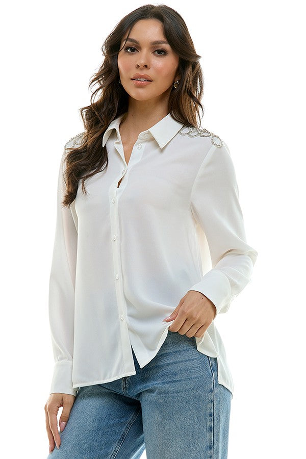 PRE ORDER Camisa Shoulder Bling