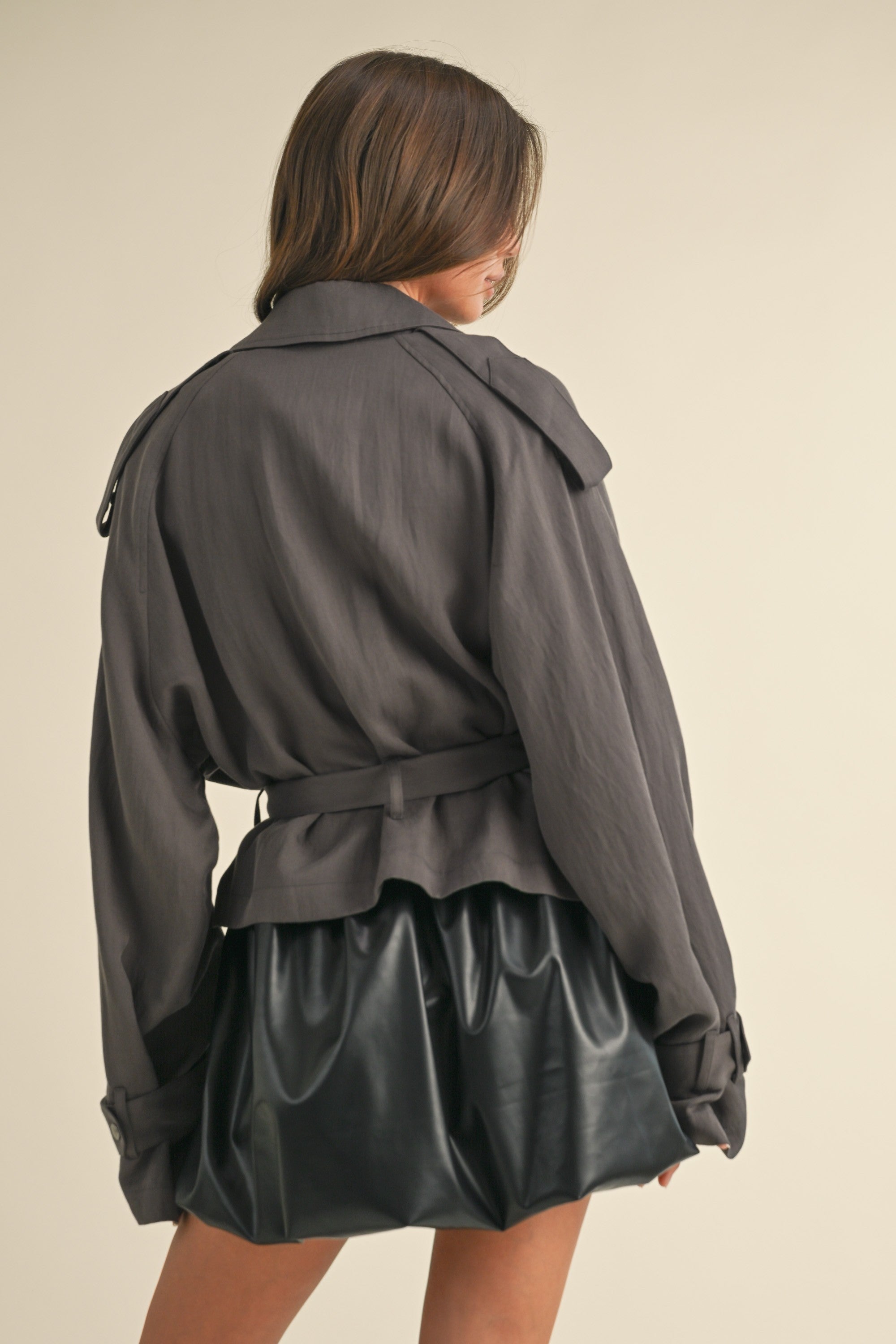 Tapado Cropped Light Weight Belted Trench Coat