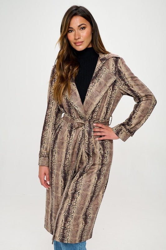 Campera Wild Ambition Faux Snakeskin Trench