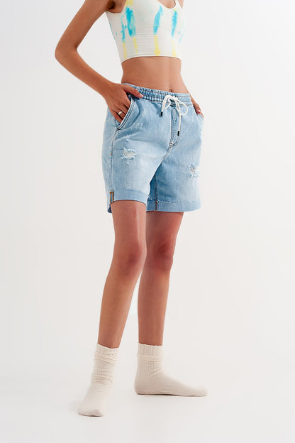 Shorts Wash Blue Denim
