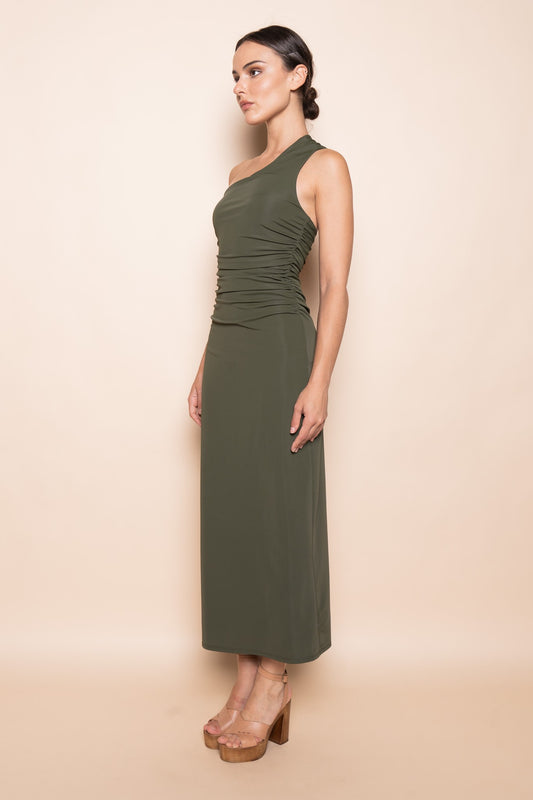 Vestido One Shoulder Buckle
