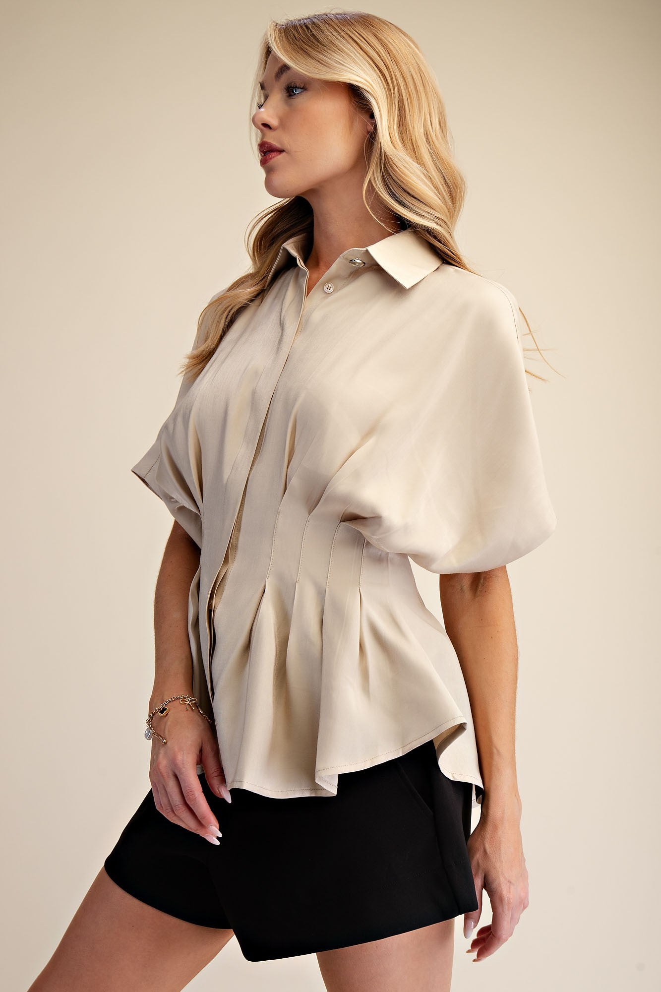 Camisa Pleated Poplin Buttondown