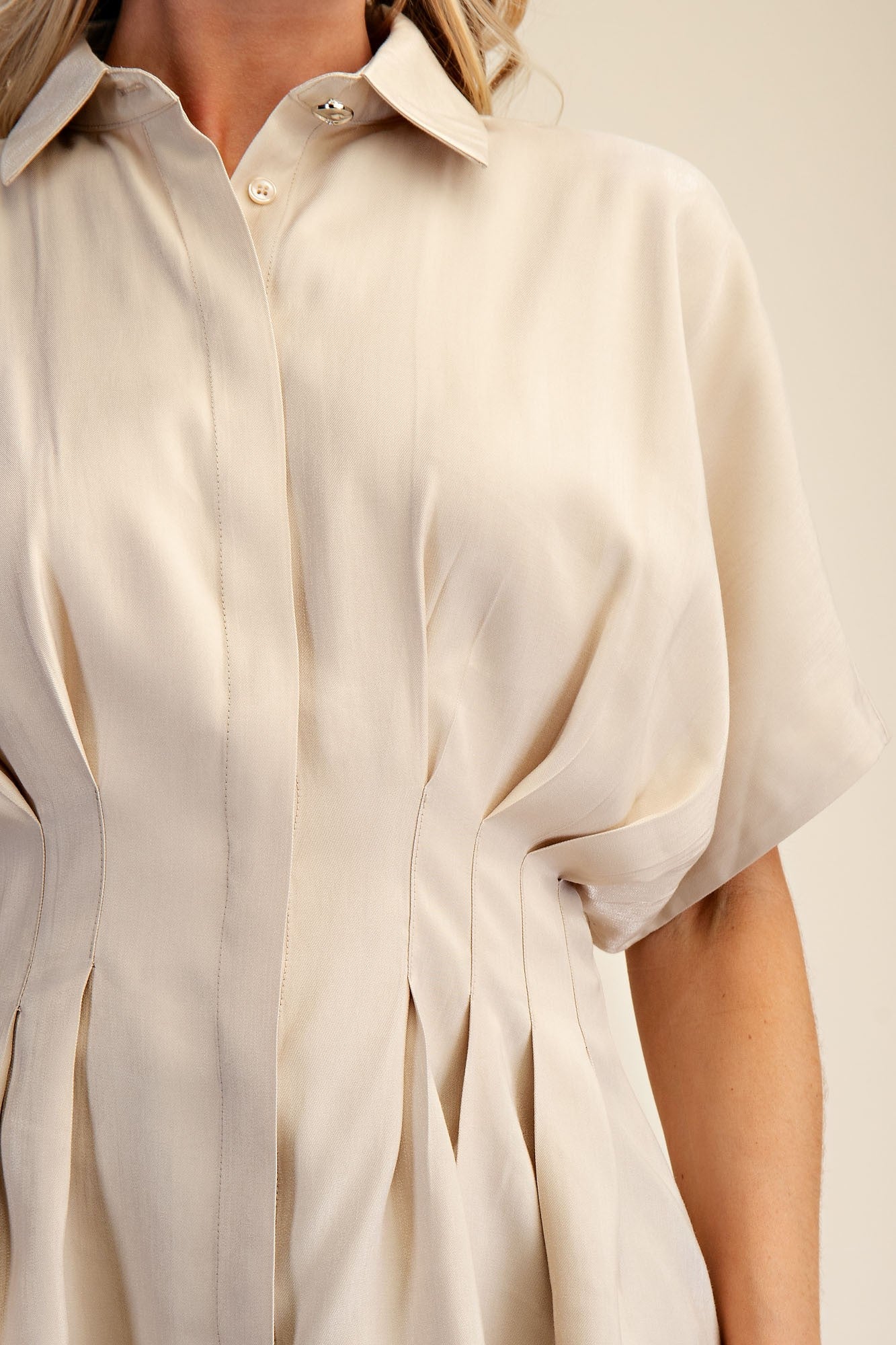 Camisa Pleated Poplin Buttondown