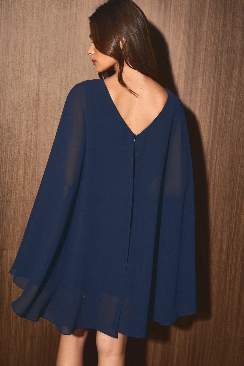 PRE ORDER Mono con Capa Chiffon Cape Overlay Sleeveless Romper