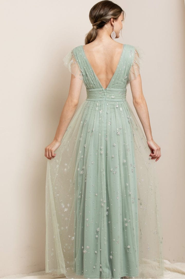 Vestido Largo de Fiesta Star Mesh Dress