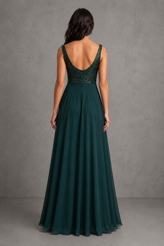Vestido Sleeveless Beaded Detail Maxil