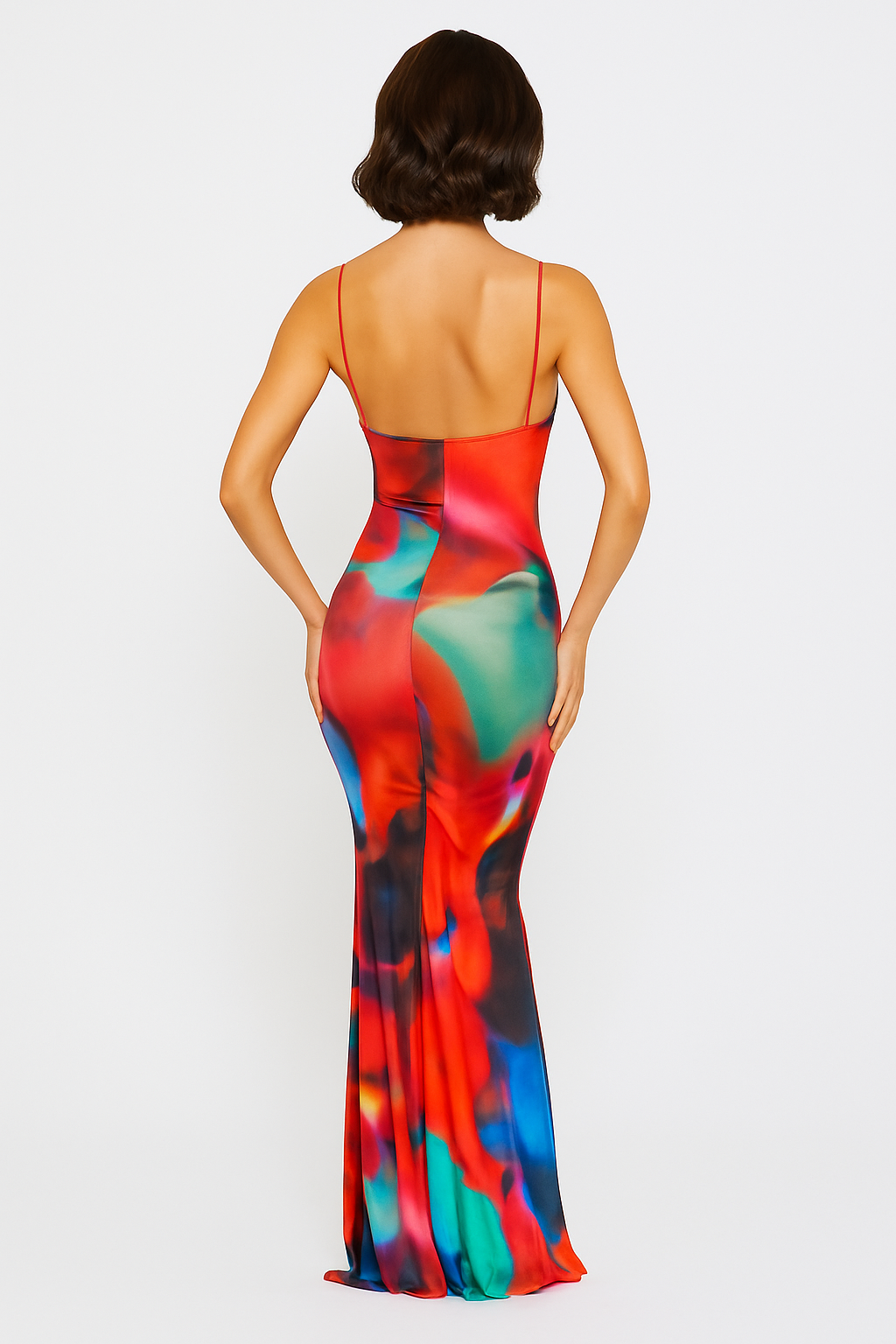 Vestido Largo Red Multi Colors Dress