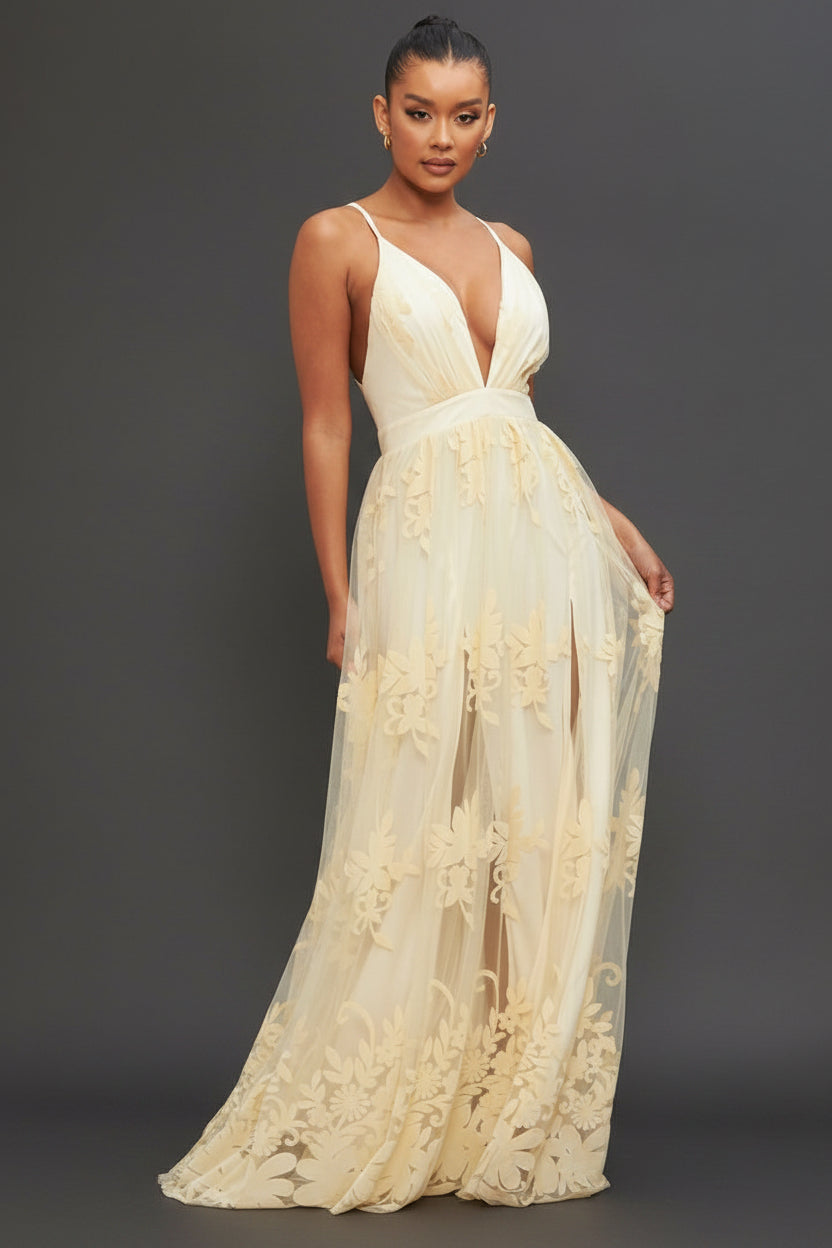Vestido Largo Floral Dress