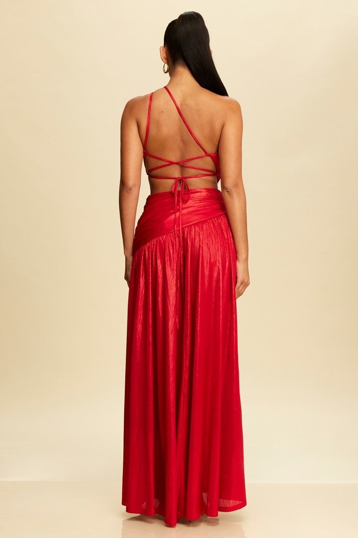 Vestido Largo Metal Jersey One Strappy Dress