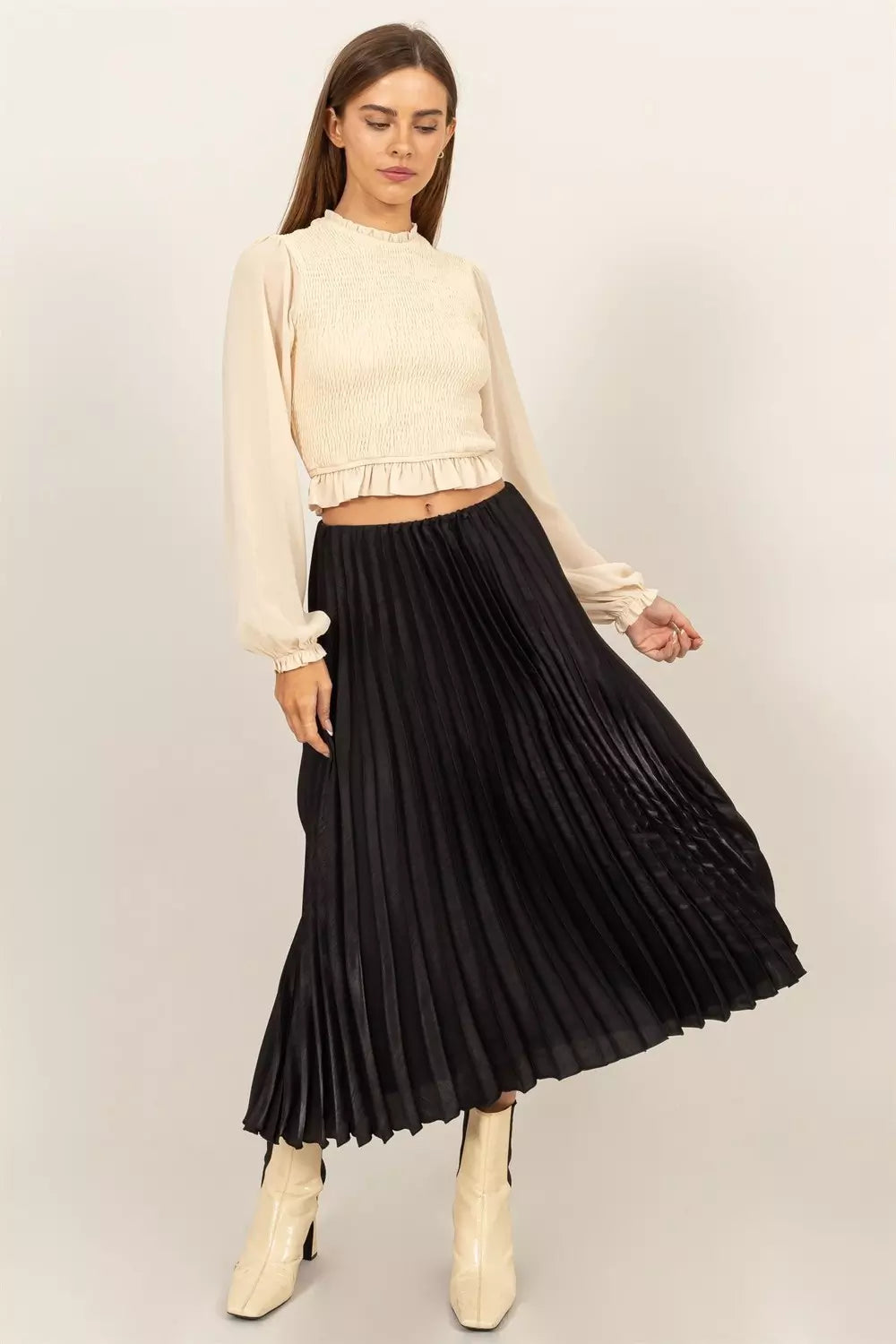 Pollera Shiny Midi Skirt
