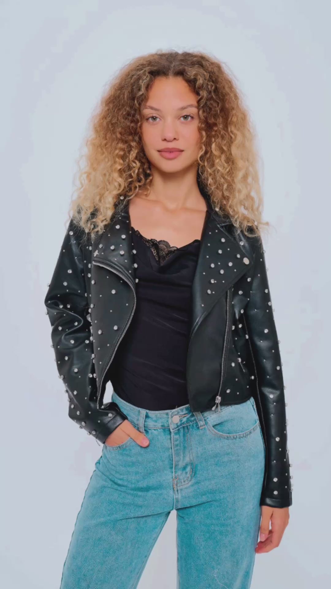 Campera Starlight Studded Moto Jacket