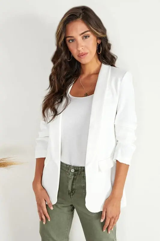 BLAZER RUCHED SLEEVE