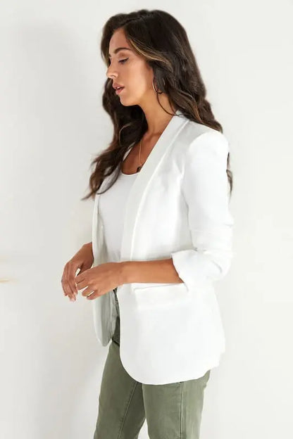 BLAZER RUCHED SLEEVE