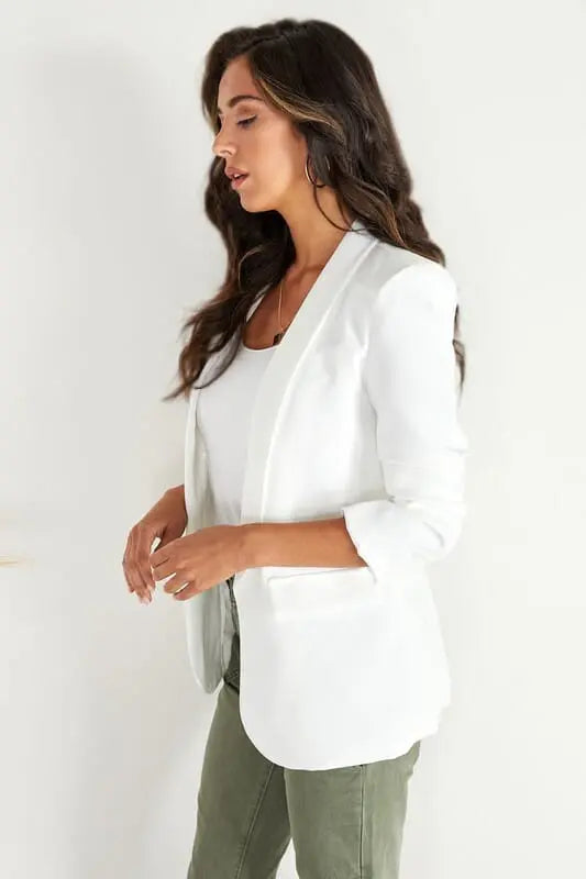 BLAZER RUCHED SLEEVE
